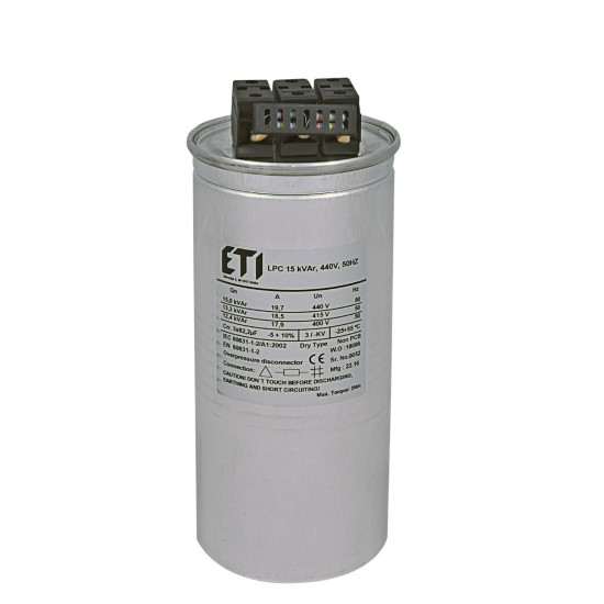 Конденсатор ETI 004656752 LPC 15kVAr (400V)