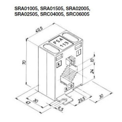 Вимірювальний трансформатор струму Hager SRA02005 BG113 200/5А 2,5ВА клас-1