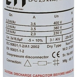 Конденсатор ETI 004656702 LPC 2.5kVAr (400V)