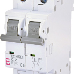 Автоматичний вимикач ETI 002142508 ETIMAT 6 1p+N C 2А (6 kA)