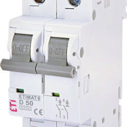 Автоматичний вимикач ETI 002163521 ETIMAT 6 2p D 50A (6kA)