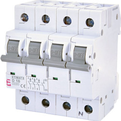 Автоматичний вимикач ETI 002165516 ETIMAT 6 3p+N D 16А (6 kA)