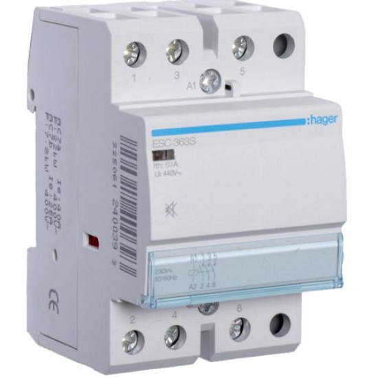 Безшумний контактор Hager ESC363S 63A 3НЗ 230B