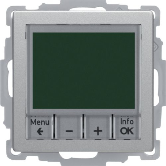 Цифровий термостат Berker 20446084 QX з дисплеєм 8А/250В (алюміній)
