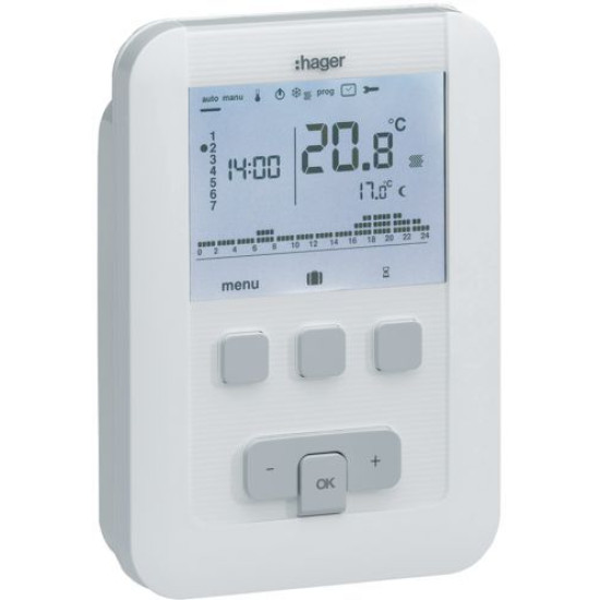 Багатофункціональний цифровий термостат Hager EK530 230В/5А