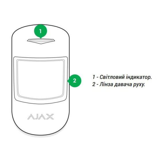 Бездротовий датчик руху Ajax 1148 Motion Protect (чорний)