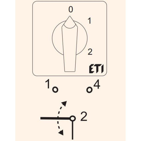 Кулачковий перемикач ETI 004773039 CS 100 107 U (1p "0-1-2" 100A)
