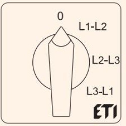 Кулачковий перемикач ETI 004773094 CS 25 67 U (фазної напруги 25A)