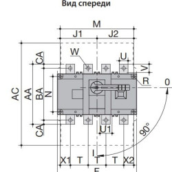 Вимикач навантаження ETI 004661464 LBS 4P 630 («1-0» 630А)