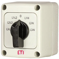 Кулачковий перемикач у корпусі ETI 004773202 CS 25 66 PN (фазної/лінійної напруги IP65 25A)