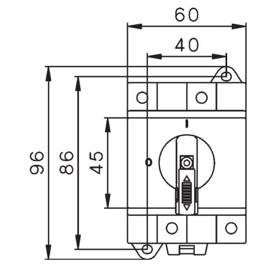 Вимикач навантаження ETI 004660061 LS 25 SMA A2 2р "1-0" 25A 1000V DC