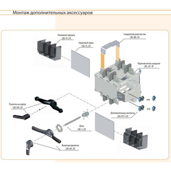 Перемикач навантаження ETI 004661554 LBS CO 3P 800 (1-0-2 800А)