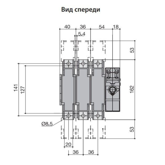 Роз'єднувач навантаження ETI 004661800 під запобіжники FLBS 125 3P («1-0» NH00 125A)