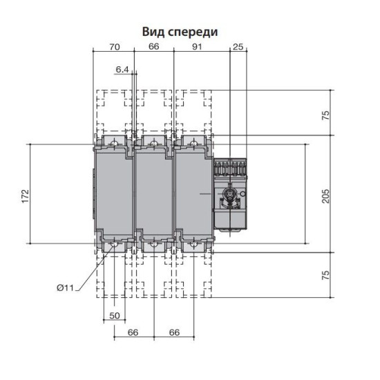Роз'єднувач навантаження ETI 004661803 під запобіжники FLBS 400 3P («1-0» NH2 400A)