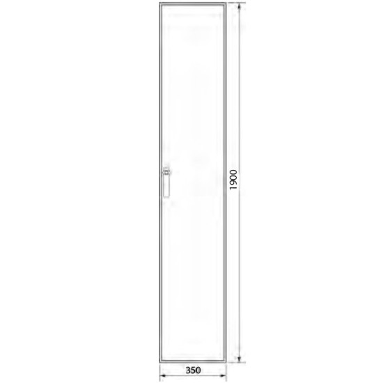 Секційна шафа Hager FG21LD Univers IP54/I 1900x350x400мм прозорі двері (сіра)