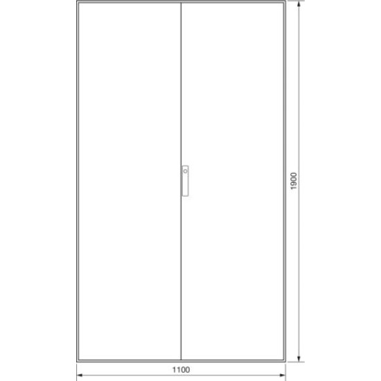 Секційна шафа Hager FG24XD Univers IP54/I 1900x1100x600мм непрозорі двері (сіра)