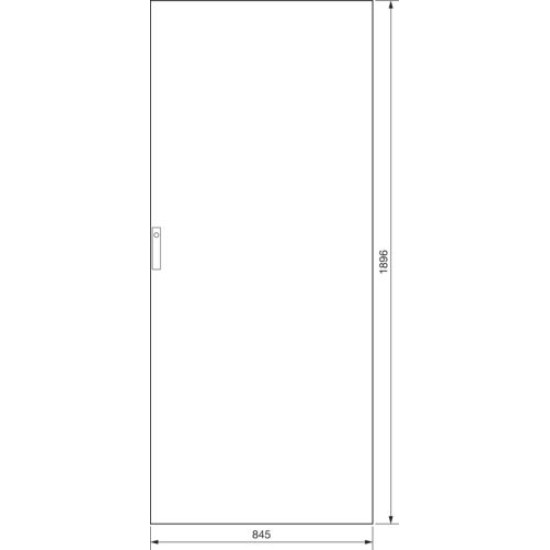 Непрозорі двері Hager FZ234XGL Univers IP41 550х2000мм без замка