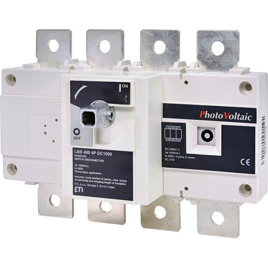 Вимикач навантаження ETI 004661856 LBS 400 4P DC1000 («1-0» 400A 1000V DC)