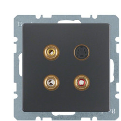 Мультимедійна розетка Berker Qx 3315326086 RCA/S-Video (антрацит)