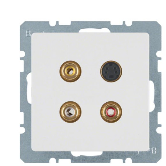 Мультимедійна розетка Berker Qx 3315326089 RCA/S-Video (полярна білизна)