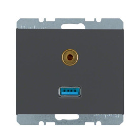 Мультимедійна USB/3.5мм розетка Berker K.1 3315397006 (антрацит)