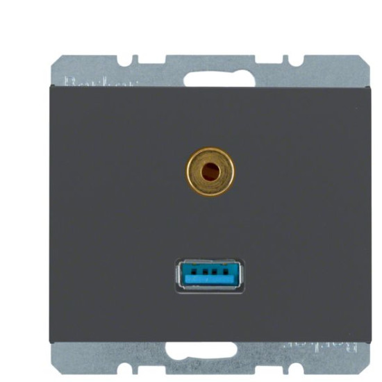 Мультимедійна USB/3.5мм розетка Berker K.1 3315397006 (антрацит)