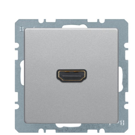 HDMI розетка Berker Qx 3315436084 підключення ззаду (алюміній)