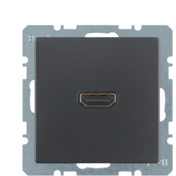 HDMI розетка Berker Qx 3315436086 підключення ззаду (антрацит)