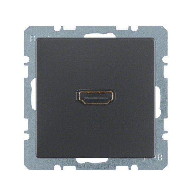 HDMI розетка Berker Qx 3315436086 підключення ззаду (антрацит)