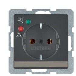 Розетка Berker Qx 41086086 із захистом від перенапруги із заземленням (антрацит)