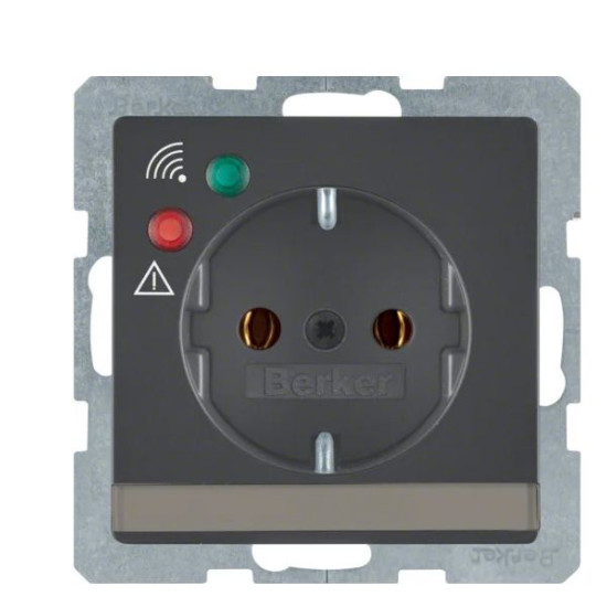 Розетка Berker Qx 41086086 із захистом від перенапруги із заземленням (антрацит)