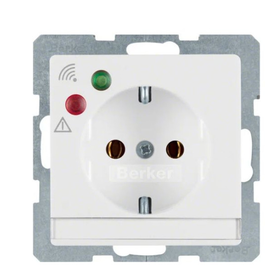 Розетка Berker Qx 41086089 із захистом від перенапруги із заземленням (полярна білизна)