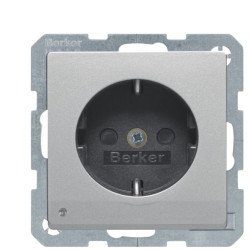 Розетка Berker Qx 41096084 із заземленням та з підсвіткою (алюміній)