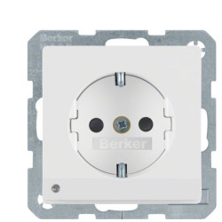 Розетка Berker Qx 41096089 із заземленням та з підсвіткою (полярна білизна)