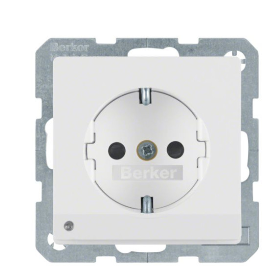 Розетка Berker Qx 41096089 із заземленням та з підсвіткою (полярна білизна)