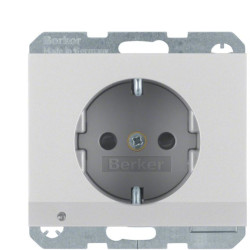 Розетка Berker K.5 41097003 із заземленням та з підсвіткою (алюміній)