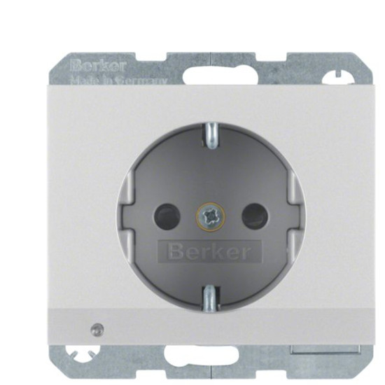 Розетка Berker K.5 41097003 із заземленням та з підсвіткою (алюміній)