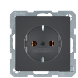 Розетка Berker Qx 41436086 з гвинтовими клемами із заземленням (антрацит)