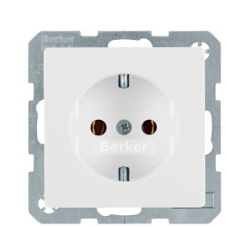Розетка Berker Qx 41436089 з гвинтовими клемами із заземленням (полярна білизна)