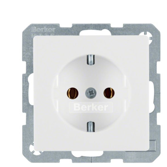 Розетка Berker Qx 41436089 з гвинтовими клемами із заземленням (полярна білизна)
