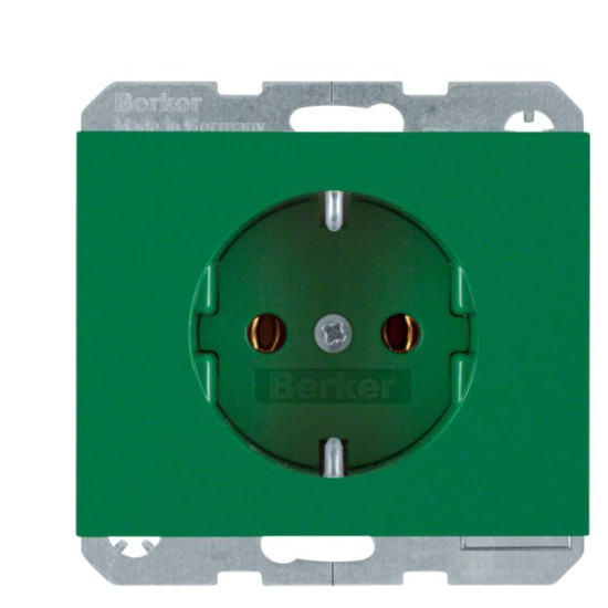 Розетка Berker Kx 47157013 із заземленням (зелена)