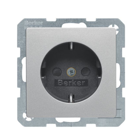 Розетка Berker Qx 47236084 із захистом контактів із заземленням (алюміній)