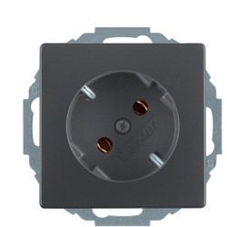 Похила розетка Berker Qx 47276086 із заземленням (антрацит)