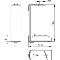 Скоба DKC BBA1010 CS на лоток з основою В100