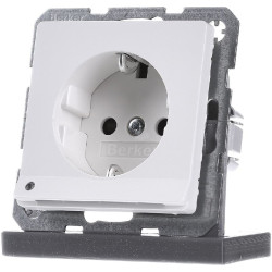 Розетка Berker Qx 41096089 із заземленням та з підсвіткою (полярна білизна)
