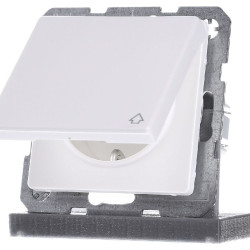 Розетка Berker Qx 47516079 із захистом контактів із заземленням та з кришкою (полярна білизна)