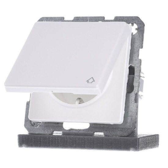 Розетка Berker Qx 47516079 із захистом контактів із заземленням та з кришкою (полярна білизна)