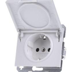 Розетка Berker K.1 47517109 із заземленням та з кришкою (полярна білизна)