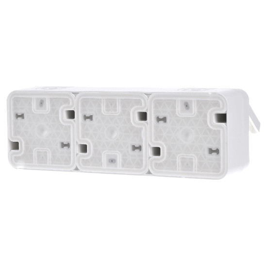 Потрійна горизонтальна розетка із з/к IP55, полярна білизна, 16А/250В W.1