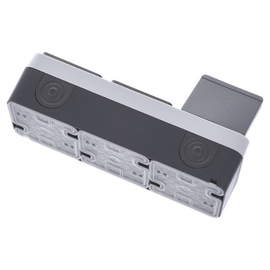 Потрійна горизонтальна розетка із з/к IP55, сіра, 16А/250В W.1